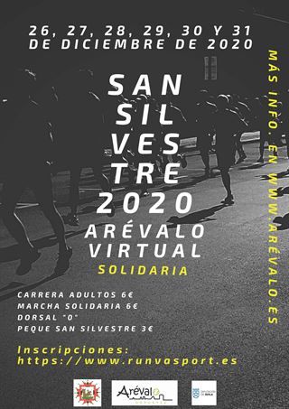 14ª San Silvestre Arevalense Virtual "Memorial Noemí Sáez Díaz"  Y  Carrera & Marcha Solidaria 13ª Peque San Silvestre Virtual