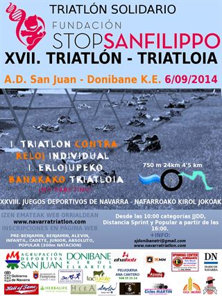 Triatlón Solidario Stop Sanfilippo - XVII Triatlon AD San Juan - Donibane KE - I Triatlón Contra-reloj No Drafting (Prebenjamines y JDN hasta Infantiles)