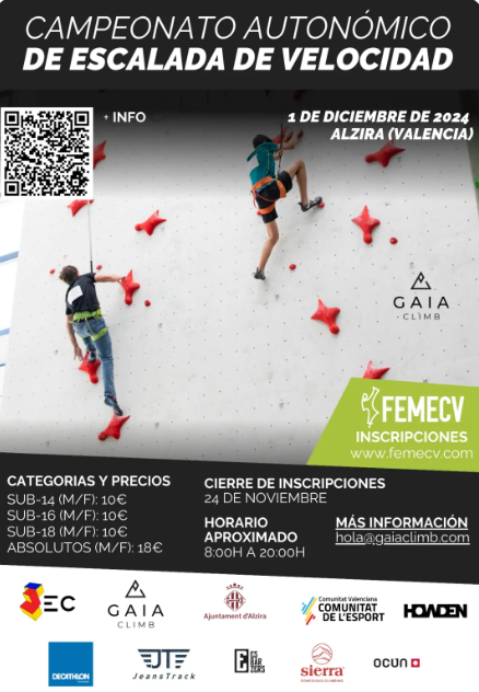 Campeonato Autonómico de Escalada de Velocidad, Femecv 24, Alzira